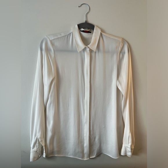 Alice & Olivia SILK Button-down White Blouse - Picture 1 of 9